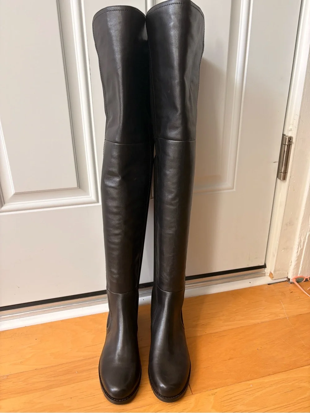 Stuart Weitzman Tall Black Leather Over-the-Knee Boots